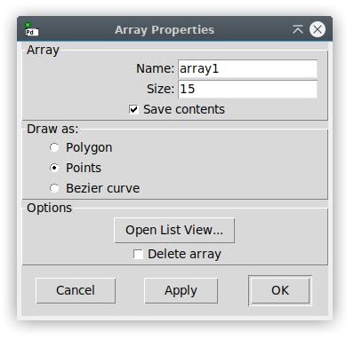 array properties window