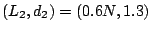 $({L_2}, {d_2}) = (0.6N, 1.3)$