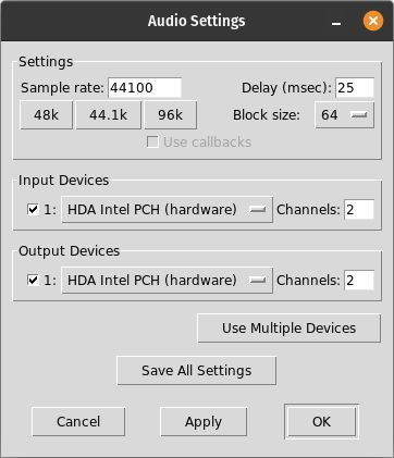 audio settings dialog