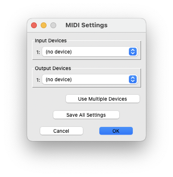 MIDI settings