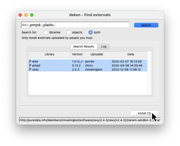 installing multiple libraries