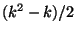 $({k^2}-k)/2$