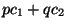 $p
{c_1} + q {c_2}$
