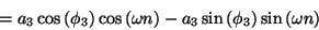 \begin{displaymath}
= {a_3} \cos \left ( {\phi _3} \right ) \cos \left ( \omega...
...\sin \left ( {\phi _3} \right ) \sin \left ( \omega n \right )
\end{displaymath}
